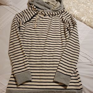 Cream, black and grew hooded sweatshirt